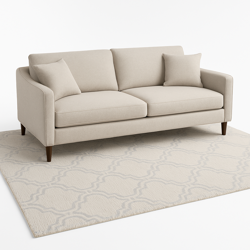 Elegant Beige Geometric Area Rug 5x8 for Living Room or Bedroom