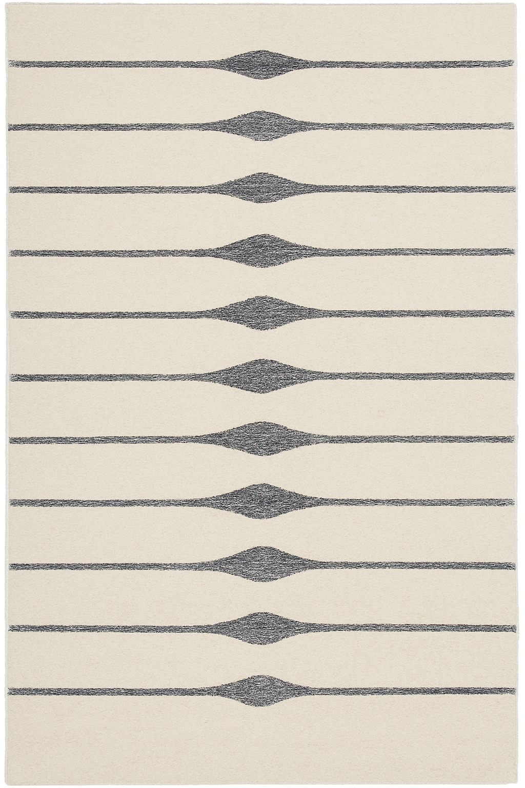 Modern Handmade Wool Area Rug – Ivory & Gray Geometric Carpet for Home Decor