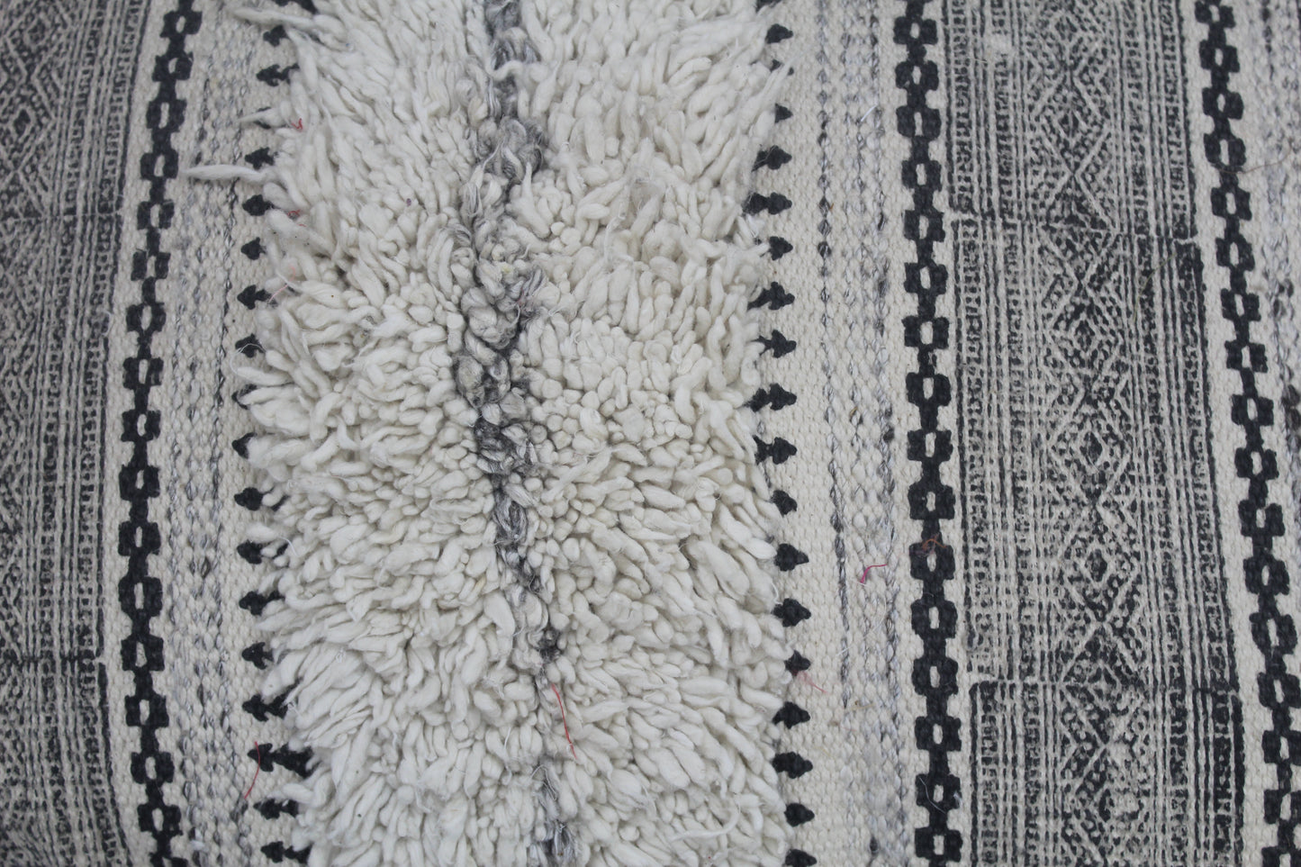 HANDMADE CUSHION COVER WITH PLAIN STRIP IN MIDDLE