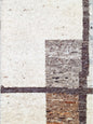IVORY AND BROWN HAND KNOTTED 2X4 WOOL AREA RUG