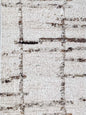 IVOIRY AND CHARCOAL BROWN STRAIGHT LINE PATTERN HAND KNOTTED 2X4 WOOL AREA RUG