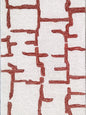 HAND TUFTED ORANGE SHADE STRAIGHT CURL LINE PATTERN 2X4 AREA RUG
