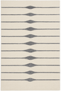 Modern Handmade Wool Area Rug – Ivory & Gray Geometric Carpet for Home Decor