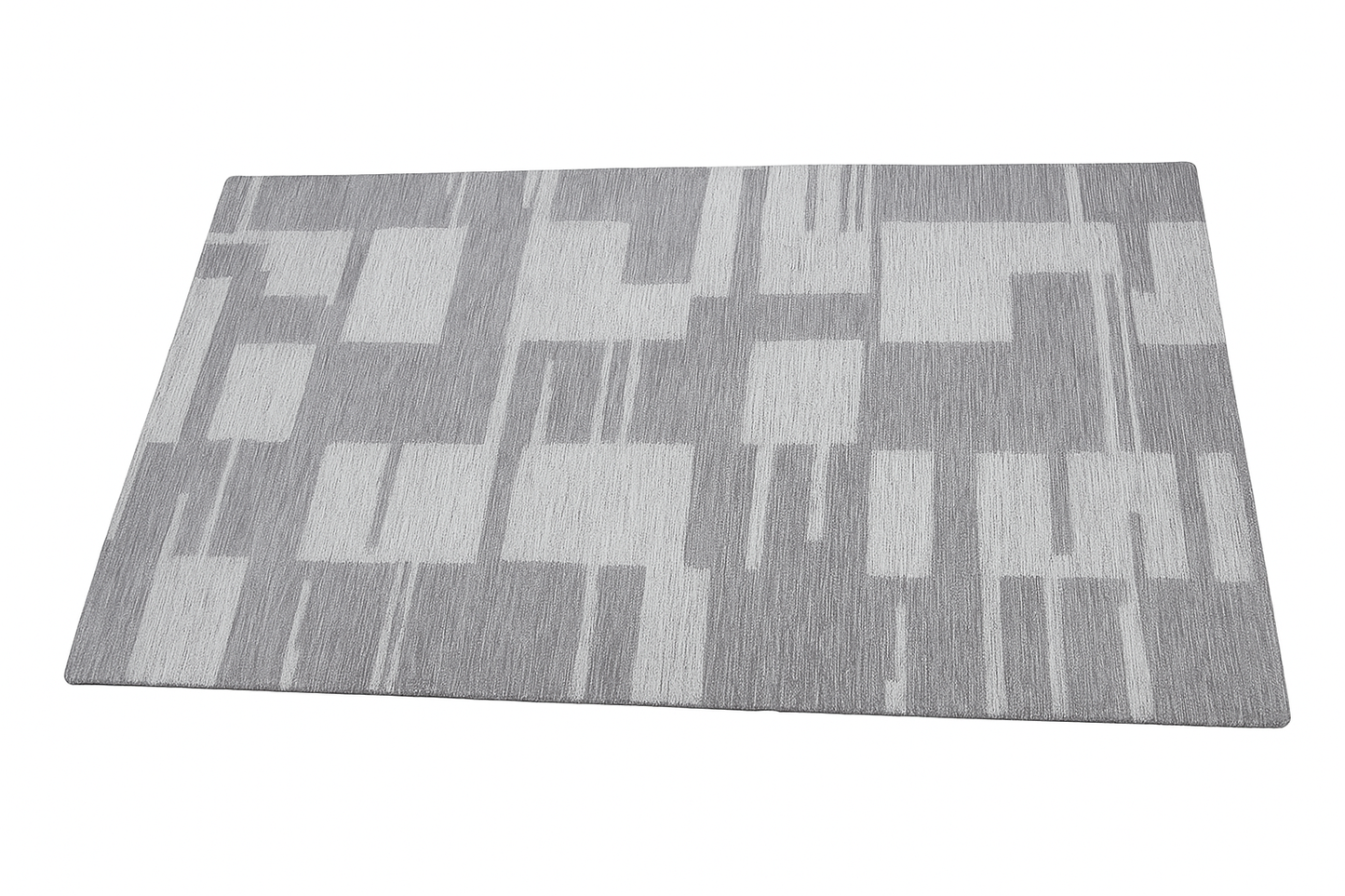 Modern Geometric Area Rug 5X8 Minimalist Grey And White Carpet For Living Room , Bedroom Or Office Decor