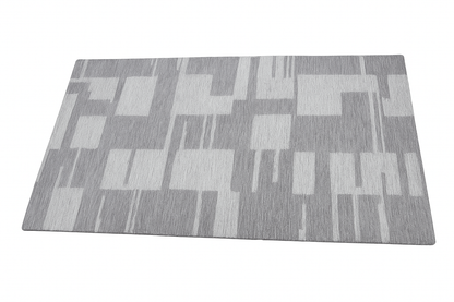 Modern Geometric Area Rug 5X8 Minimalist Grey And White Carpet For Living Room , Bedroom Or Office Decor