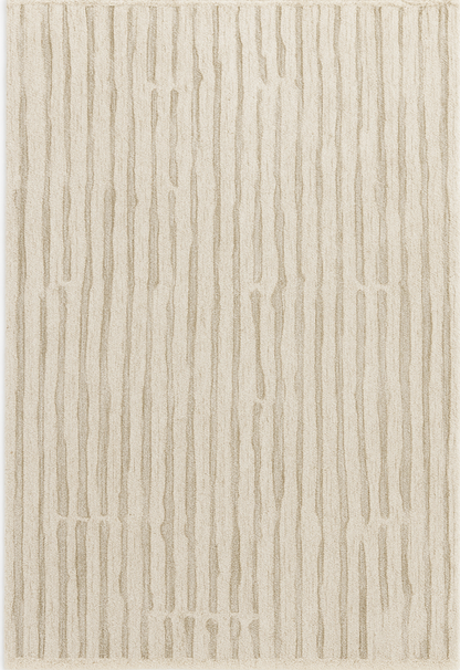 Textured Striped Beige Area Rug 5x8 – Modern Neutral Carpet for Living Room, Bedroom & Office Decor
