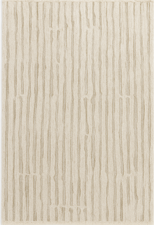Textured Striped Beige Area Rug 5x8 – Modern Neutral Carpet for Living Room, Bedroom & Office Decor