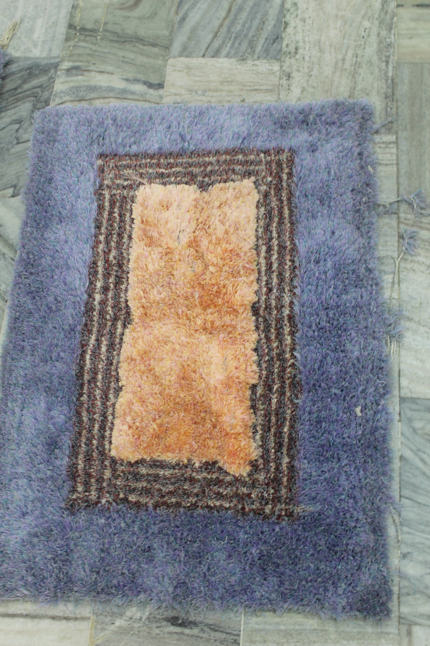 BLUE AND GOLD SHAGGY RUGS