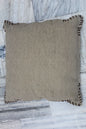 JUTE CUSHION COVERS WITH CUSHION HAVING BLACK STRIPS AT CORNERS