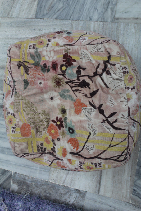 COTTON HANDMADE POUF NATURE PATTERN