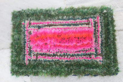 RECTANGULAR GREEN AND PINK  DOORMAT