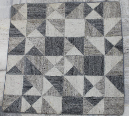 JUTE PLAIN GEOMETRICAL DESIGN CUSHION COVER