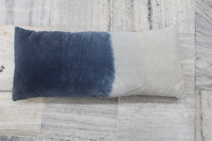 BLUE AND WHITE COLOR GRADIENT CUSHION COVER