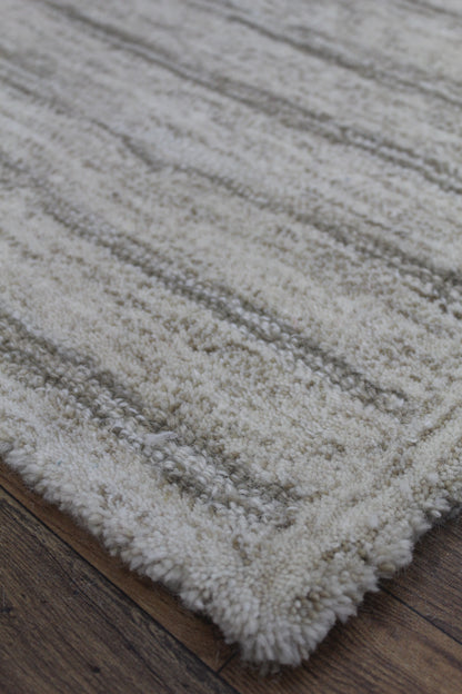 Textured Striped Beige Area Rug 5x8 – Modern Neutral Carpet for Living Room, Bedroom & Office Decor