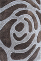 Modern Abstract Shaggy Rug in Brown & Beige – Soft Plush Geometric Carpet for Living Room & Bedroom