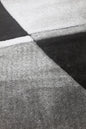 Abstract Tri-Color Shaggy Rug – Black, Grey & Silver Modern Design