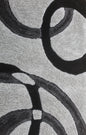 Modern Grey & Black Abstract Shaggy Rug