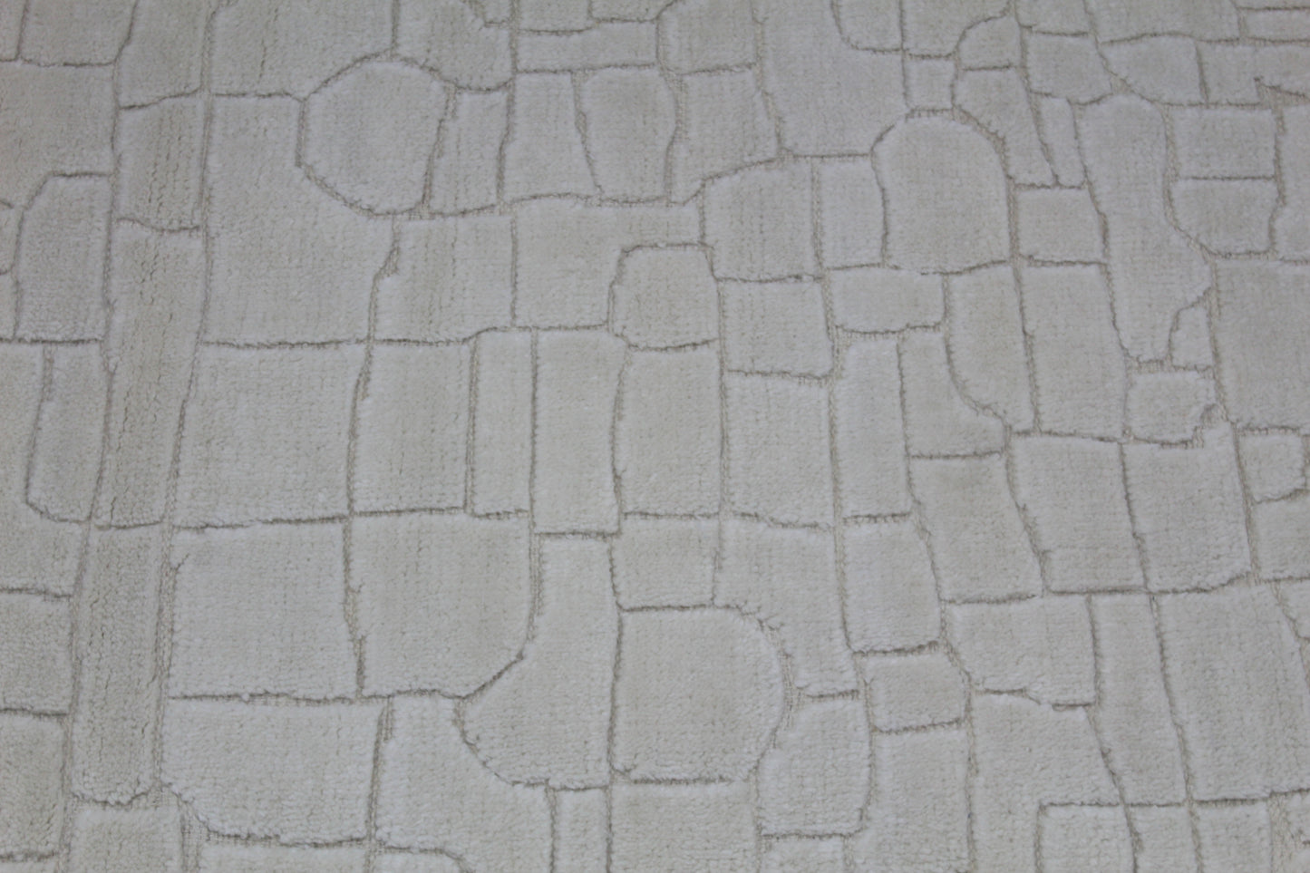 Stone Pattern Textured Rug  Modern Geometric Carpet, Hand-Knotted White Area Rug for Living Room and Bedroom Decor