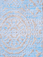 LIGHT BLUE FLOWER PATTER HIGH LOW HAND KNOTTED 2X4 WOOL AREA RUG